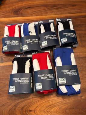 Dick’s Lot of 7 Adult and Kid Stirrup and Sanitary Baseball Socks Combo Packs